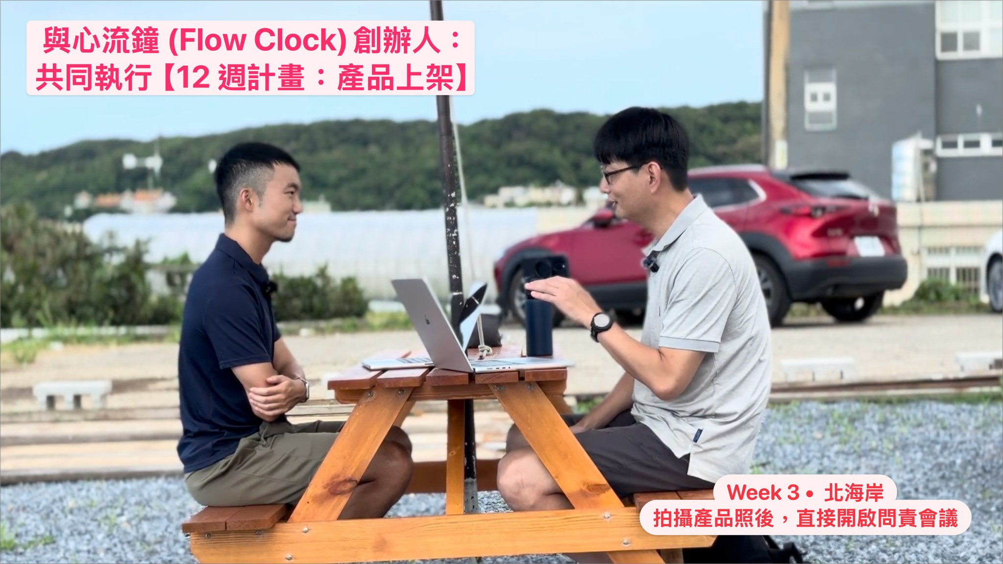 與心流鐘創辦人 Vincent 共同執行 12 週計畫產品上架，Week 3 北海岸戶外問責會議